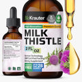 BIO KRAUTER Milk Thistle Supplement - 680 mg per Serving, 2 fl oz (28 Days), Alcohol & Sugar Free, Vegan Liquid Extract with Silymarin