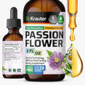 BIO KRAUTER Passionflower Tincture - Passion Flower Extract for Mood Support - Alcohol and Sugar Free - Vegan Drops 2 Fl.Oz.