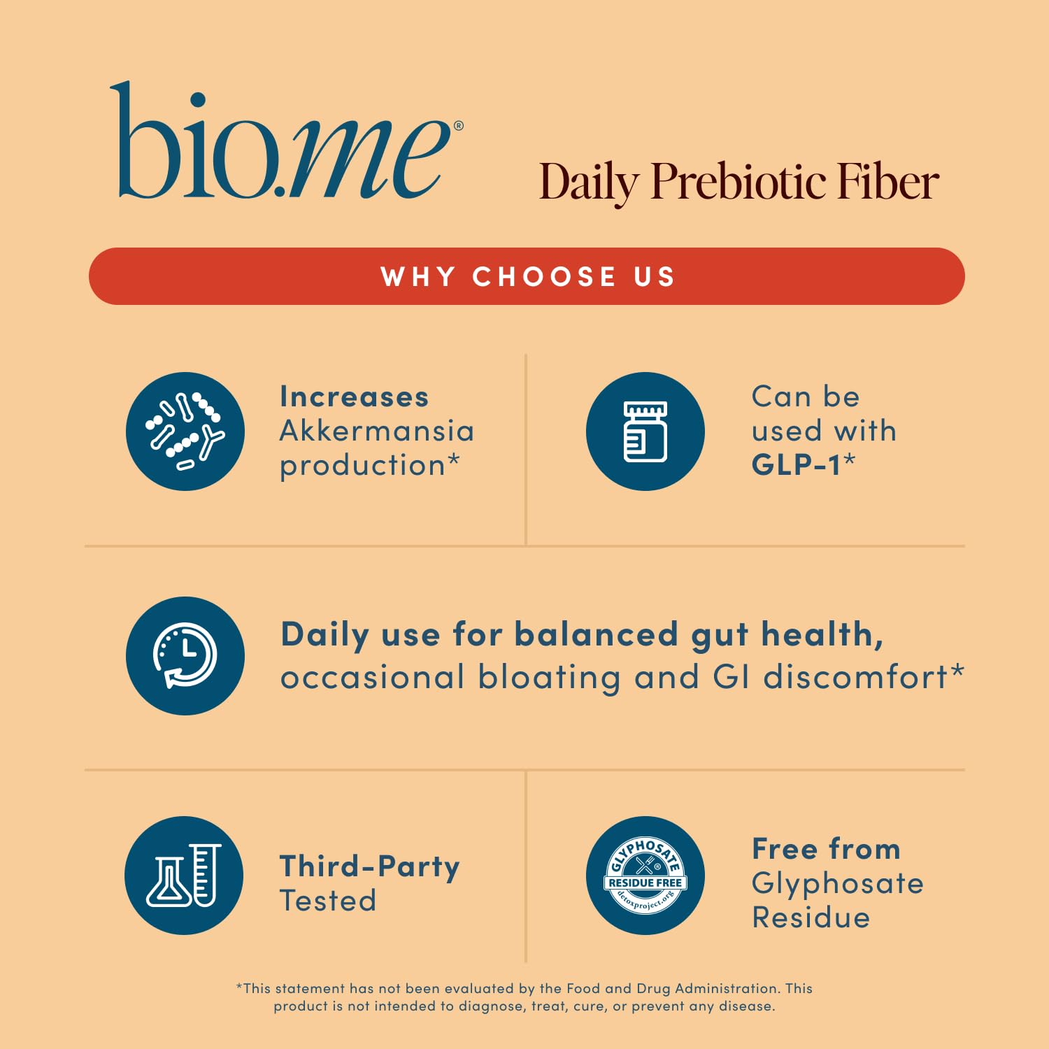 Bio.me Daily Prebiotic Fiber Powder – Chai, 7g per Serving | Digestive & Gut Health