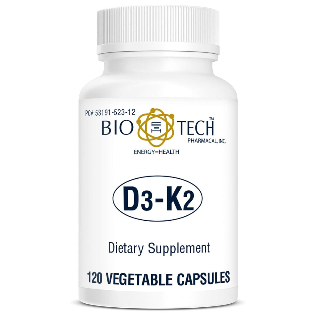 Bio-Tech D3-K2 120 Vegcaps – Vegan Vitamin D3 & K2 for Bone Health