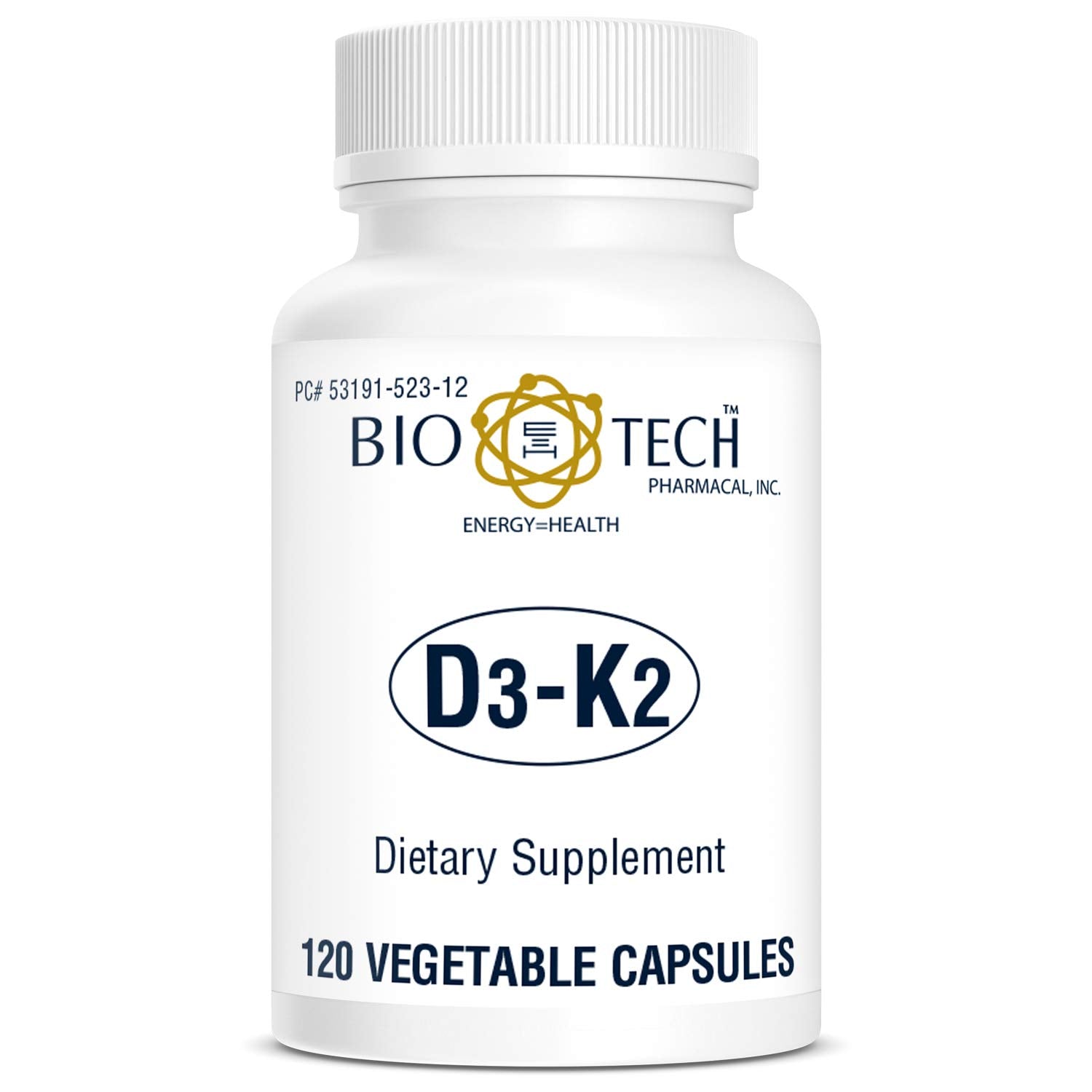 Bio-Tech D3-K2 120 Vegcaps – Vegan Vitamin D3 & K2 for Bone Health