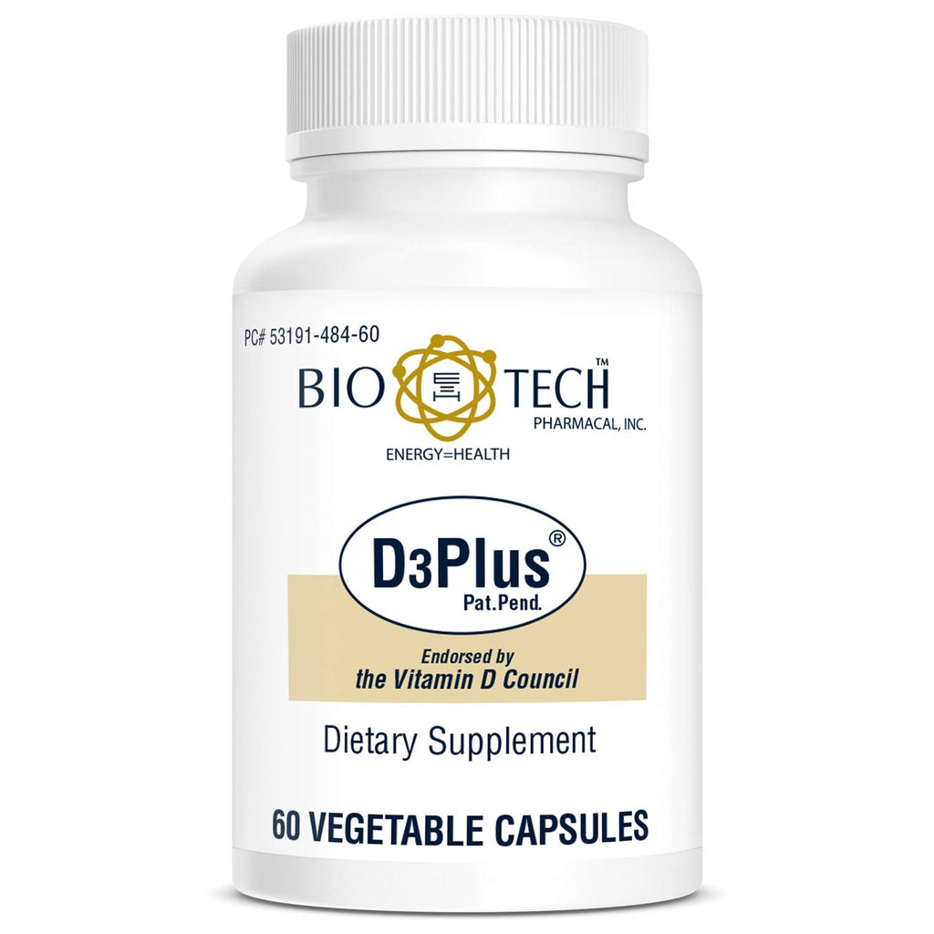 Bio-Tech Pharmacal D3 Plus (60 Count) - Vitamin D3 with K2, Magnesium and Zinc