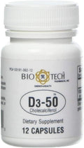 Bio-Tech Pharmacal Vitamin D3 D3-50 50,000 IU - 12 Count | Bone & Immune Health
