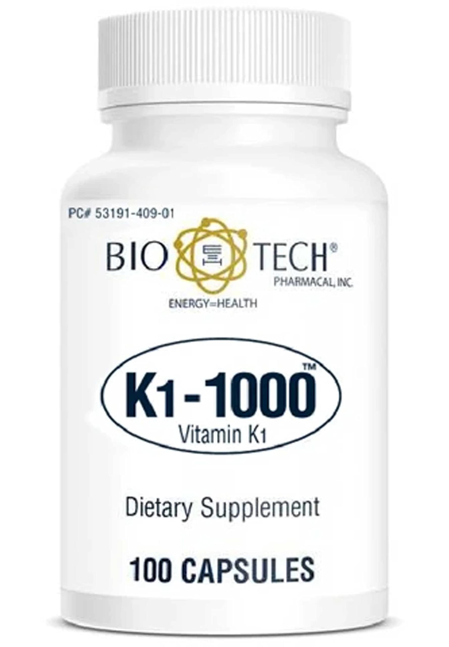 Bio-Tech Pharmacal K1-1000 Vitamin K1 100 Capsules – 3 Pack