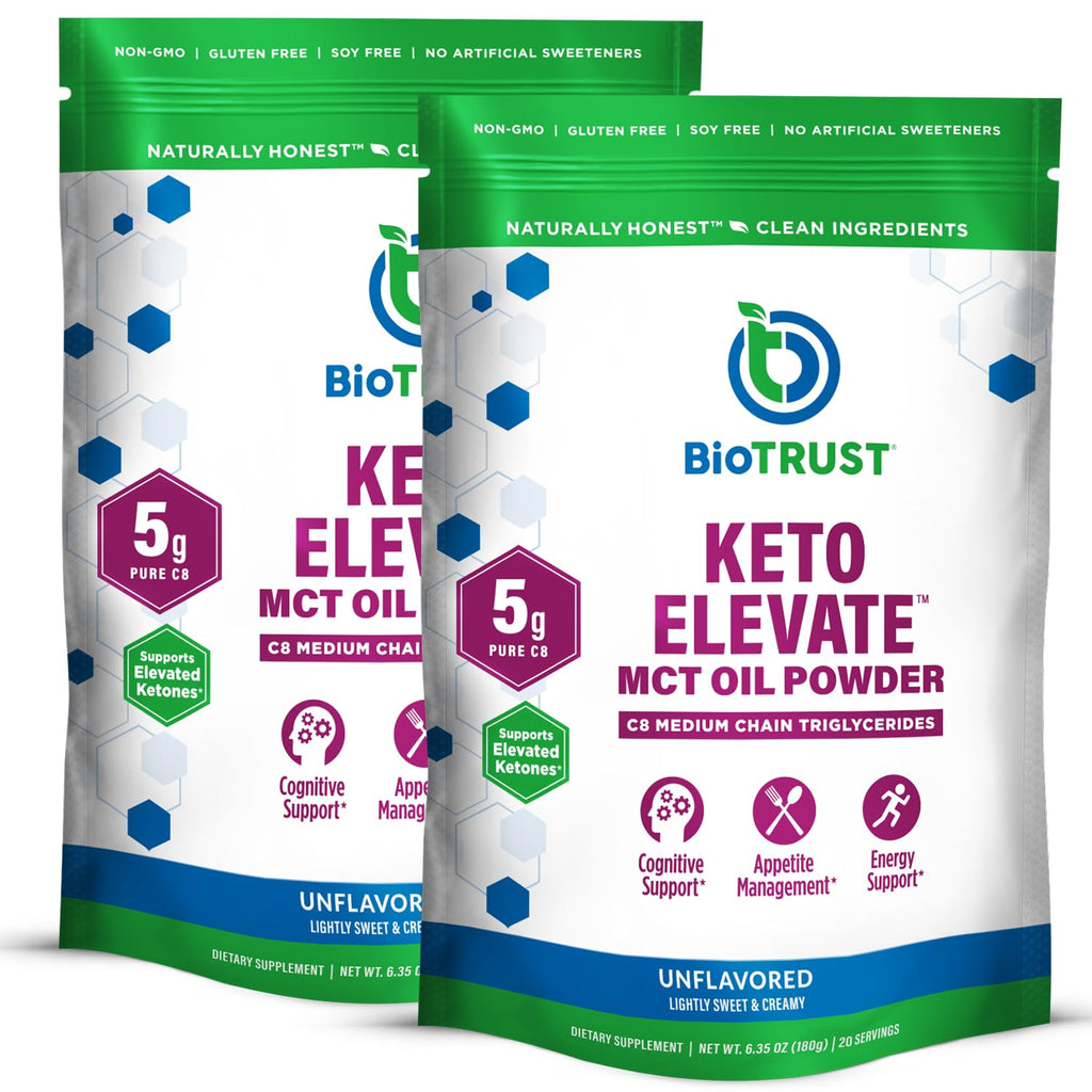 BioTrust Keto Elevate – C8 MCT Powder for Keto Coffee Creamer (5 g C8 per Serving)