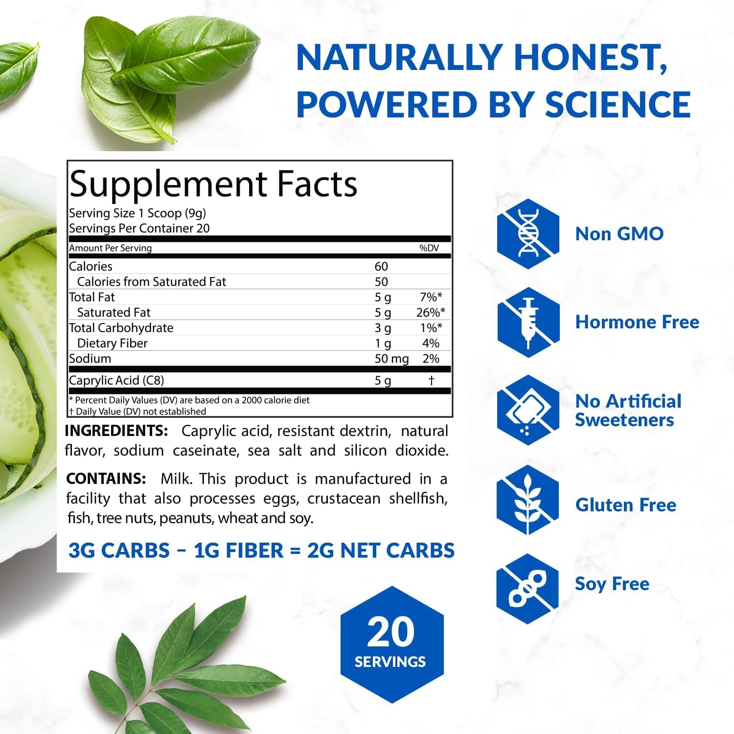 BioTrust Keto Elevate – C8 MCT Powder for Keto Coffee Creamer (5 g C8 per Serving)
