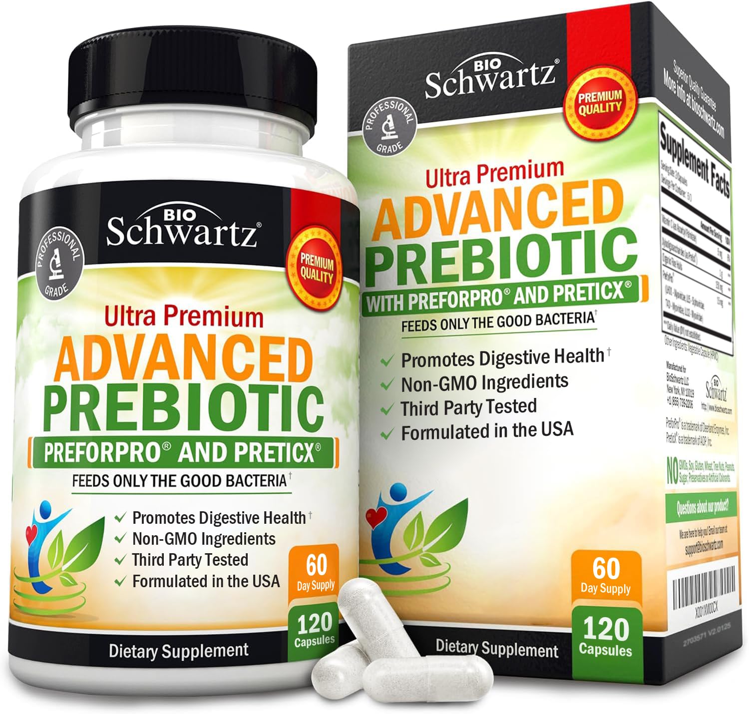 Advanced Prebiotics for Digestive Health – Clinically Validated Gut Support (2 Month Supply)