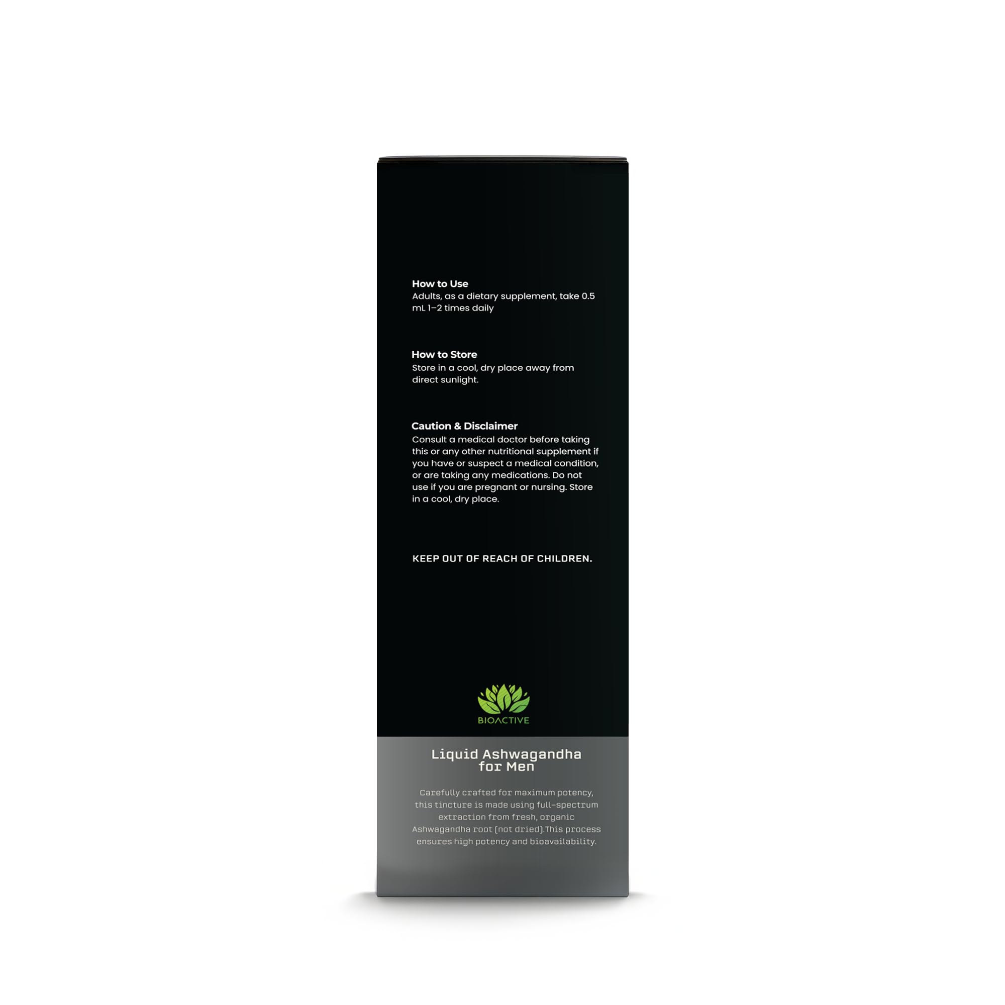 BIOACTIVE Liquid Ashwagandha Drops - Testosterone Support for Men