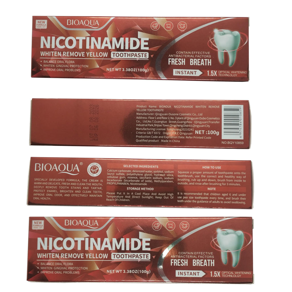 BIOAQUA 1.5X Instant Whitening Toothpaste – Balance Oral Flora, Fresh Breath 100g