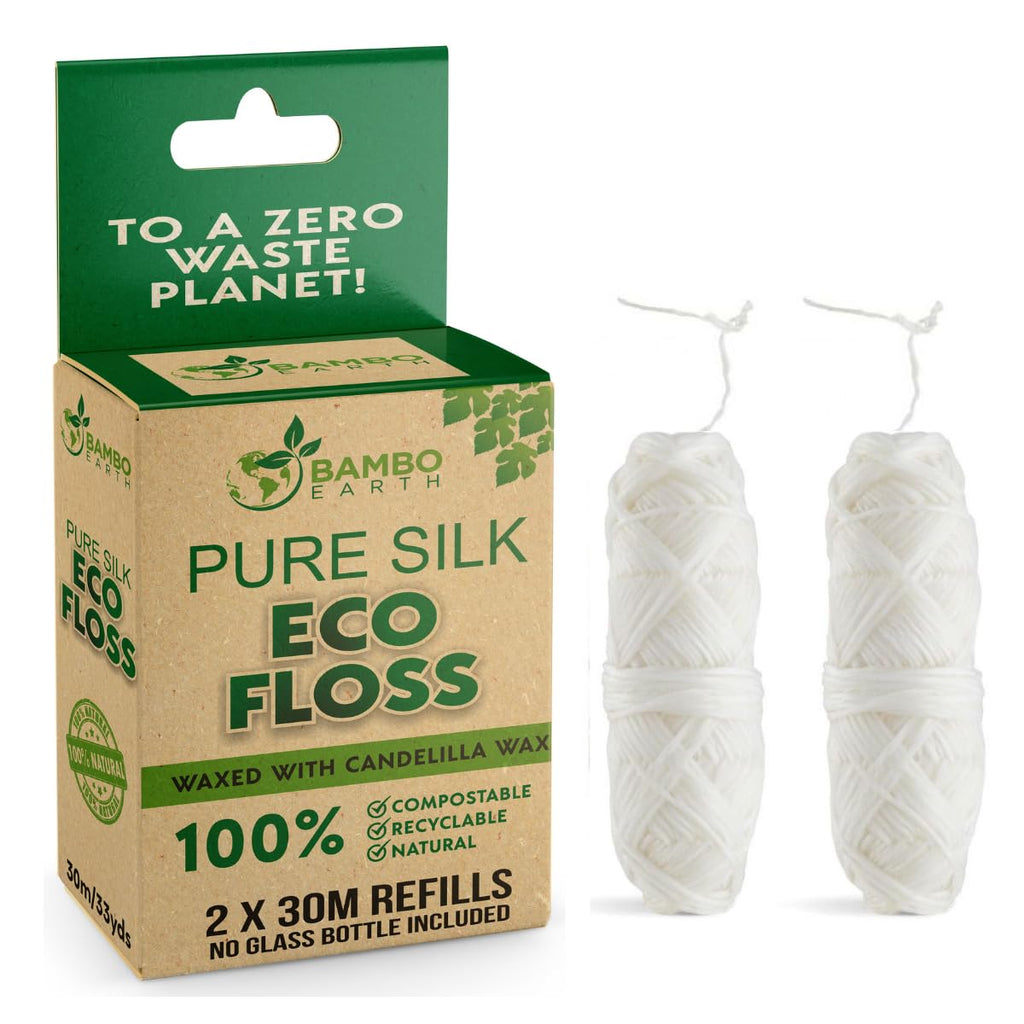 Biodegradable Mint Dental Floss - 2x Refillable, Organic, Zero Waste