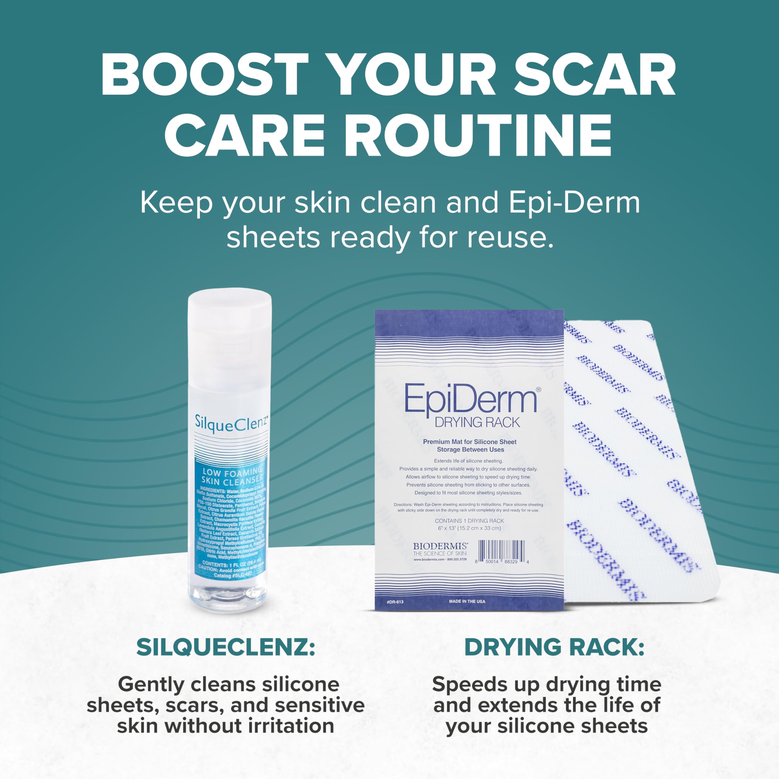 Biodermis EpiDerm Large Silicone Scar Sheets – 11x15.75, 5-Pack
