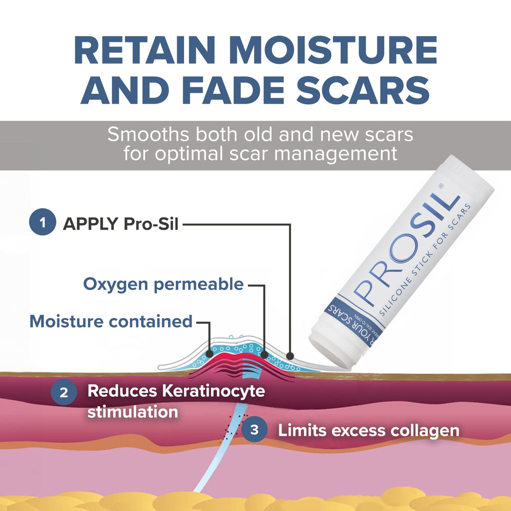 BIODERMIS ProSIL Silicone Scar Stick – Non-Invasive Scar Gel for Surgical, Acne & Burn Scars (17g)