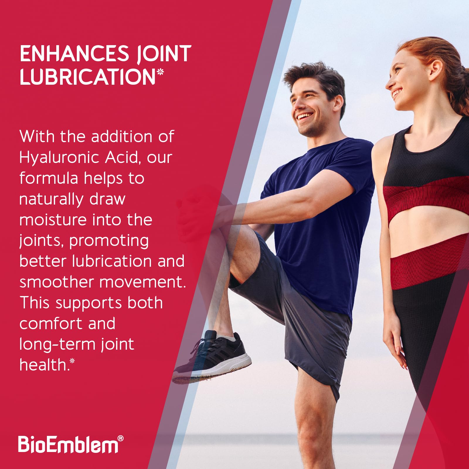 BioEmblem Joint Support - Glucosamine Chondroitin + MSM 1500 MG | Boswellia, Turmeric & Hyaluronic Acid - Non-GMO 90 Caps