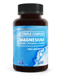 BioEmblem Triple Magnesium Complex - 300mg Mg Glycinate, Malate & Citrate | Vegan, Non-GMO | 90 Capsules