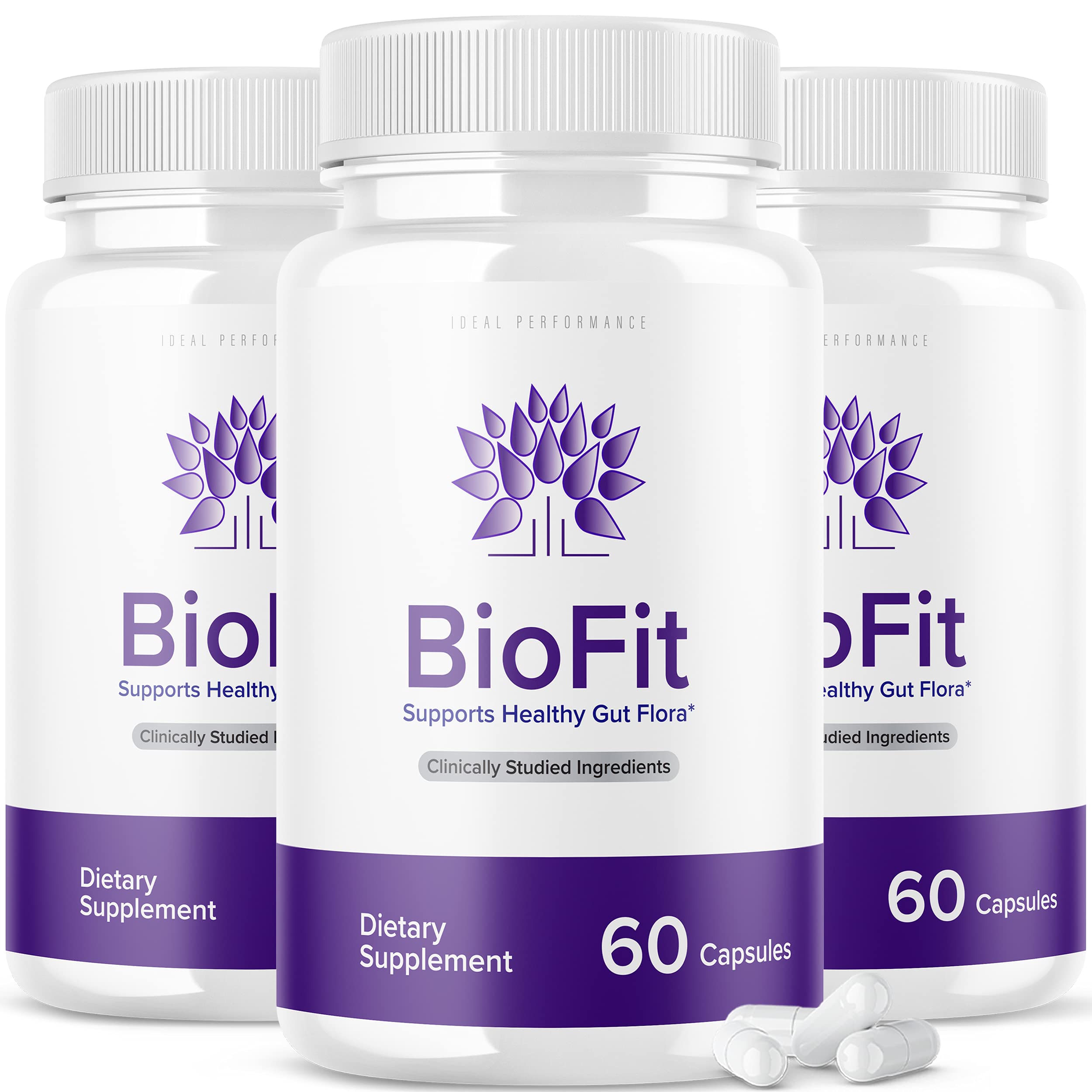 IDEAL PERFORMANCE Biofit Probiotic Pills Bio Fit Supplement (3 Bottles) - Probiotic Supplement for Gut Health