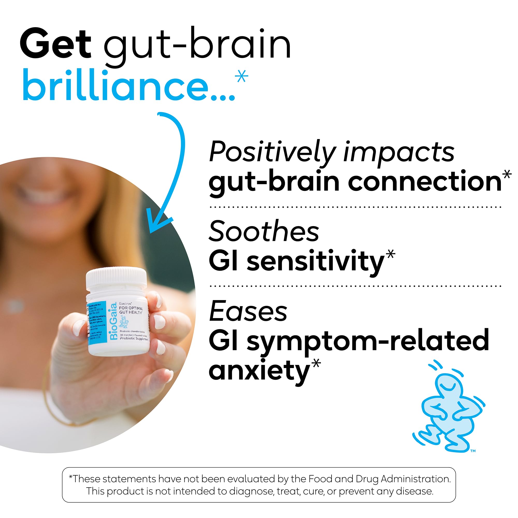 BioGaia Gastrus Gut Health Probiotic | Ease Abdominal Discomfort & Gas