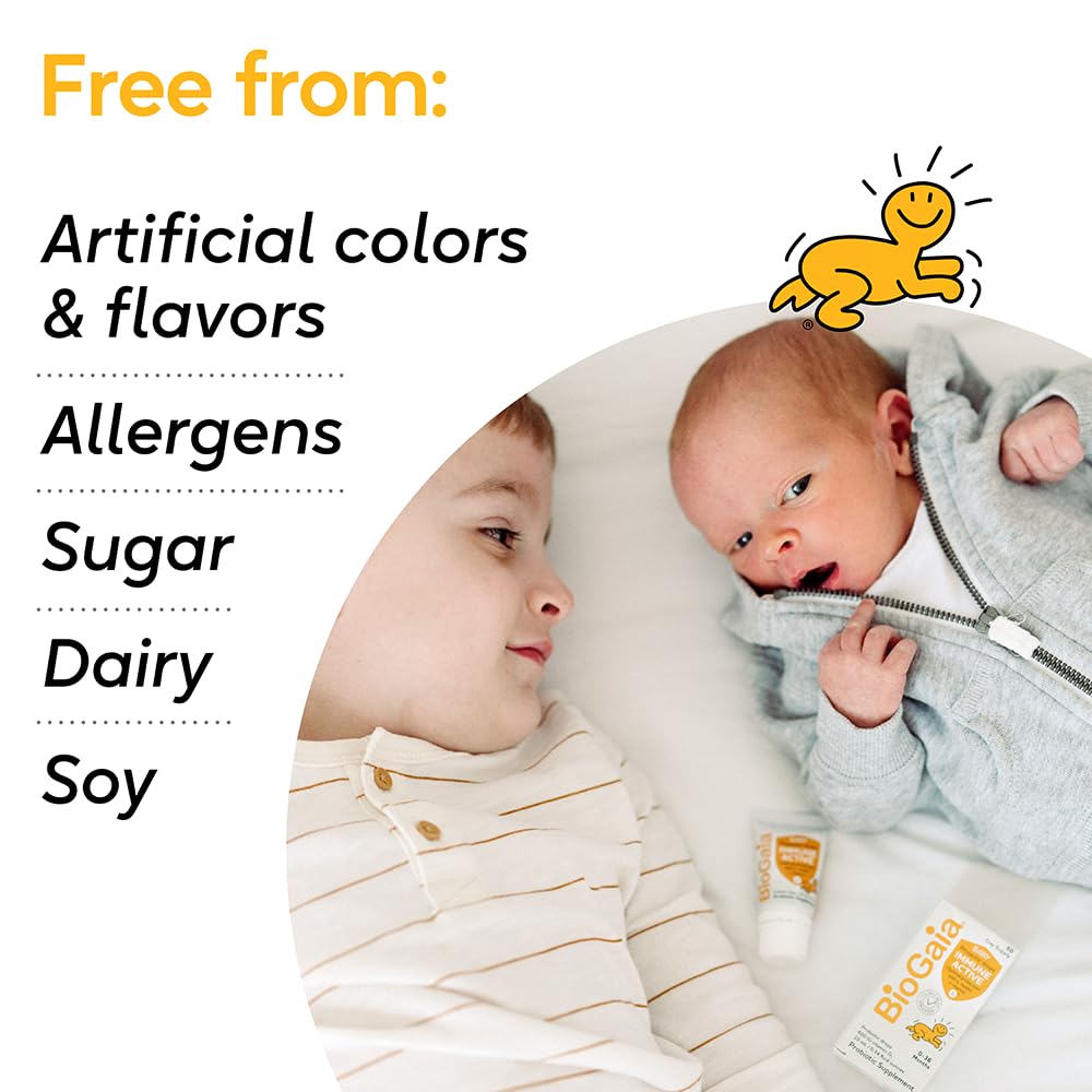 BioGaia Immune Active Baby Probiotic Drops + Vitamin D | 0-36 Months | Digestive & Immune Health