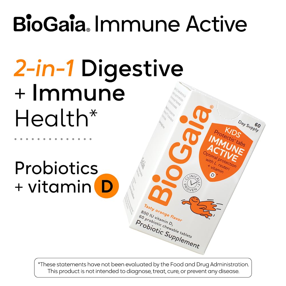 BioGaia Immune Active Kids | Probiotic + Vitamin D for Ages 3+