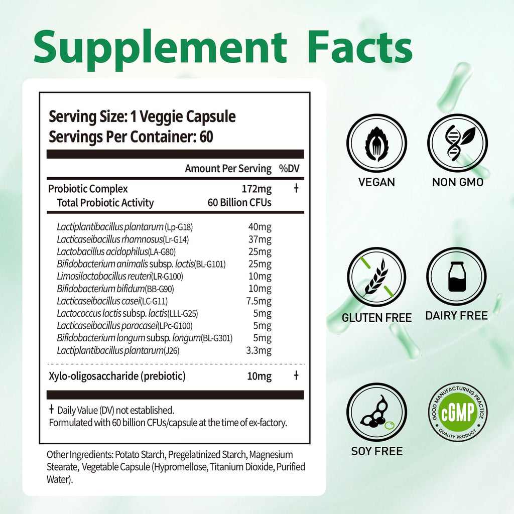 BioJhchang Probiotics 60B CFUs | 11 Strains for Immune & Digestive Health