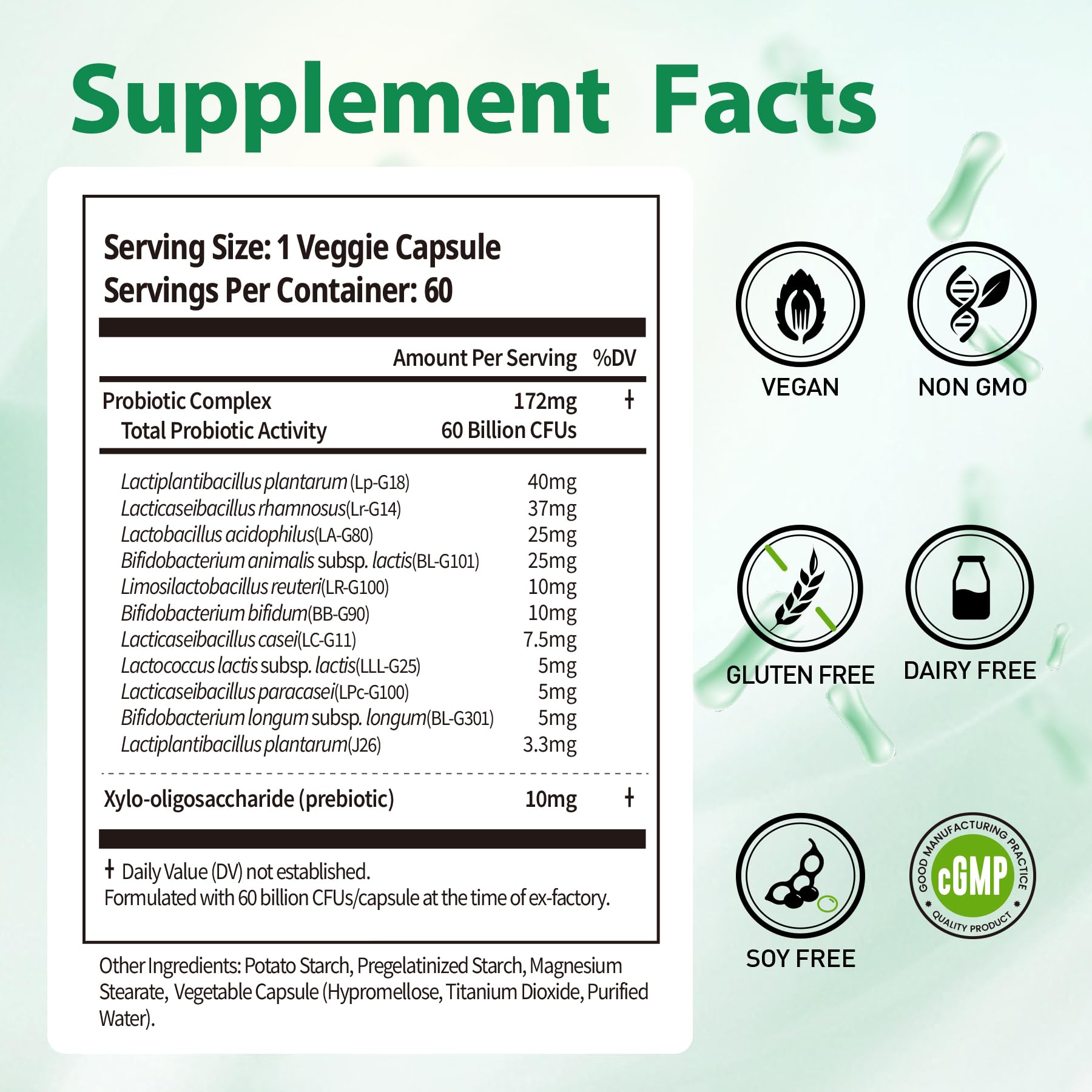 BioJhchang Probiotics 60B CFUs | 11 Strains for Immune & Digestive Health