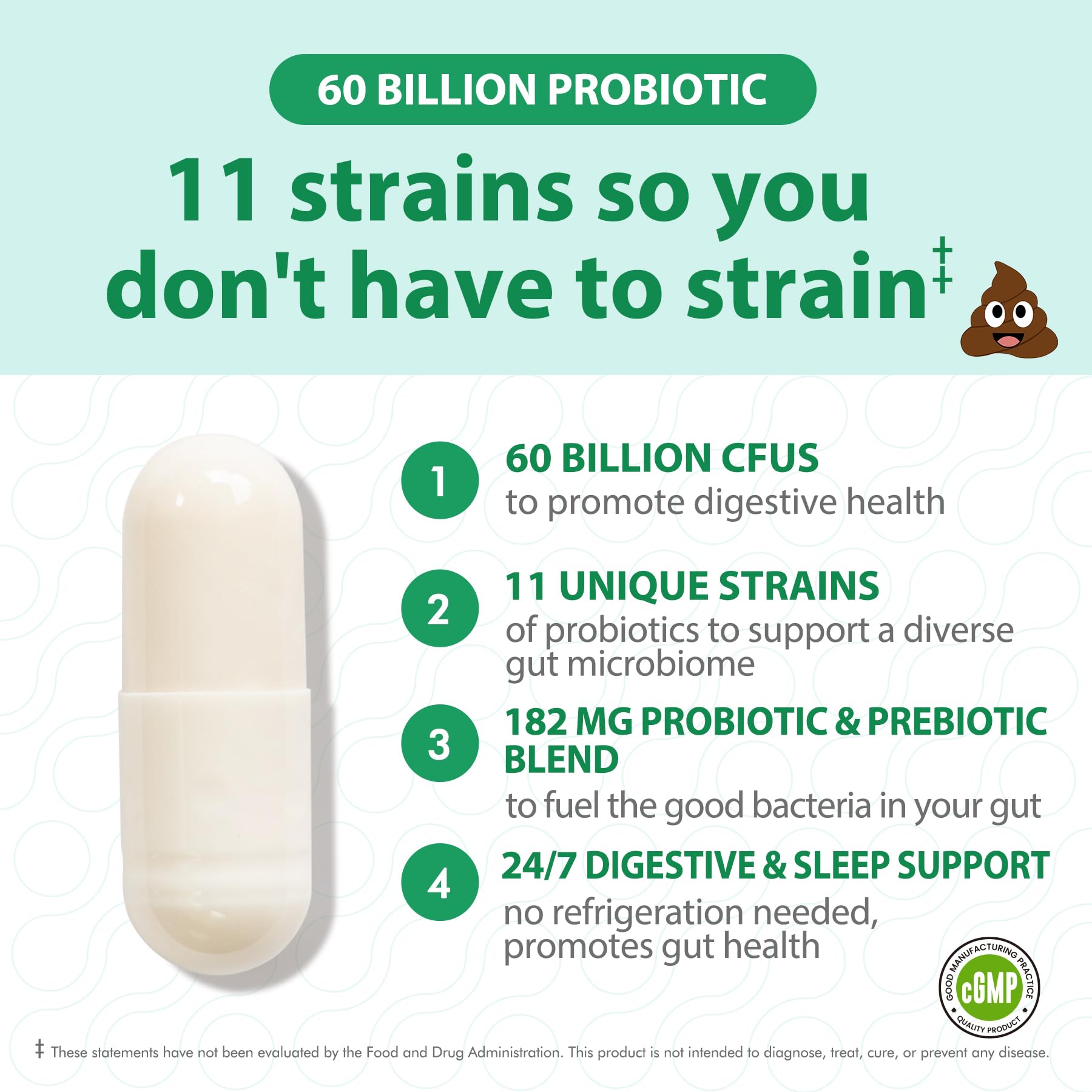BioJhchang Probiotics 60B CFUs | 11 Strains for Immune & Digestive Health