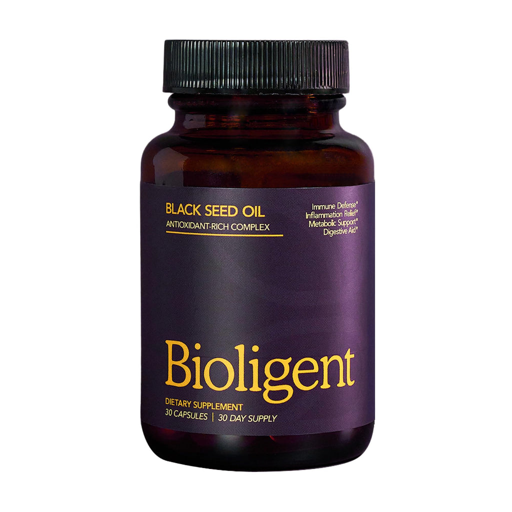 BIOLIGENT Black Seed Oil Capsules, Cold-Pressed with Thymoquin, Plant-Based Wellness for Digestion, Energy & Daily Balance, Non-GMO, Gluten Free, 30 Capsules, 30 Day Supply