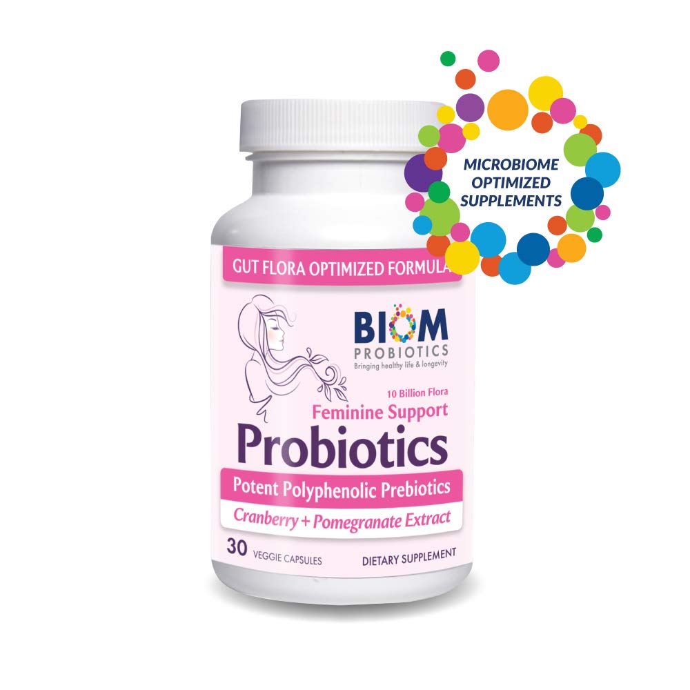 Biom Complete Feminine Balance Probiotics + Prebiotics for Women – Gluten & Dairy Free, 30 Servings