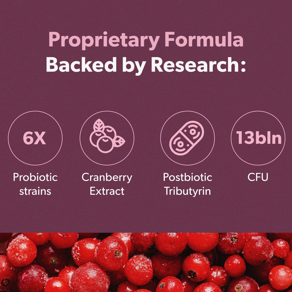 BIOMA Feminine Health Synbiotic – Probiotics, Cranberry & Tributyrin for Vaginal pH, Urinary & Digestive Support | 60 Capsules