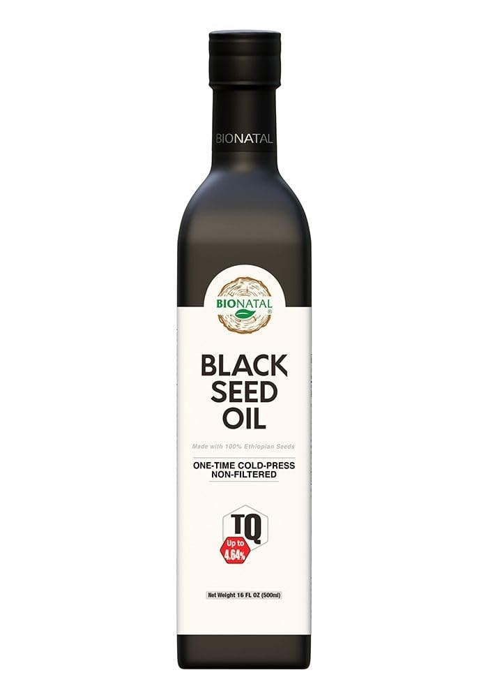 BioNatal Ethiopian Black Seed Oil – Cold-Pressed Nigella Sativa, 16oz Glass