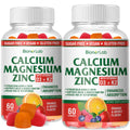 BionerLab Calcium Magnesium Zinc Gummies + Vitamin D3 & K2 — High Potency, Orange & Berry Flavor