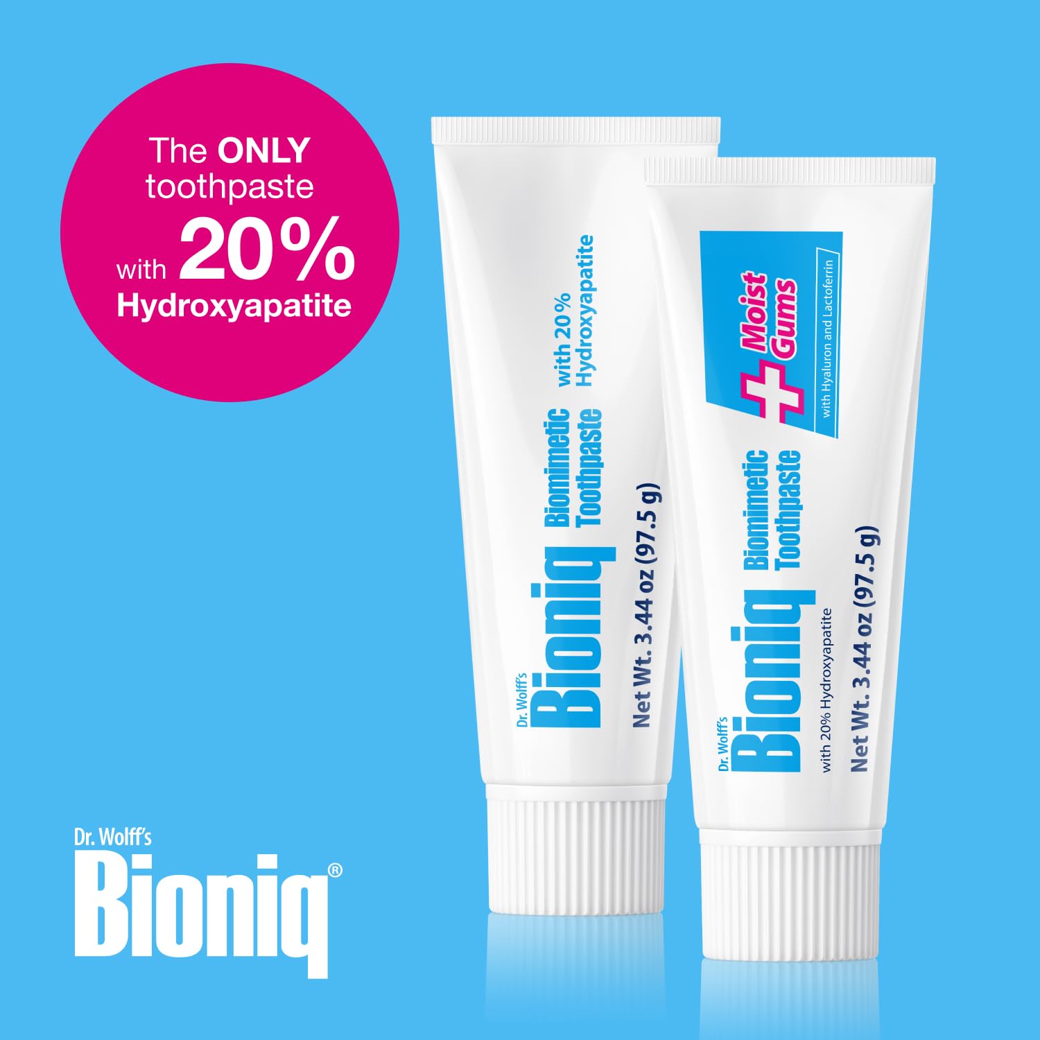 Bioniq Classic Biomimetic Toothpaste – 20% Hydroxyapatite, Fluoride-Free, Pack of 3