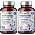 Biophix B-3 Nicotinamide 500 mg - 180 Caps (2 Pack) | Flush-Free Vitamin for Skin Health