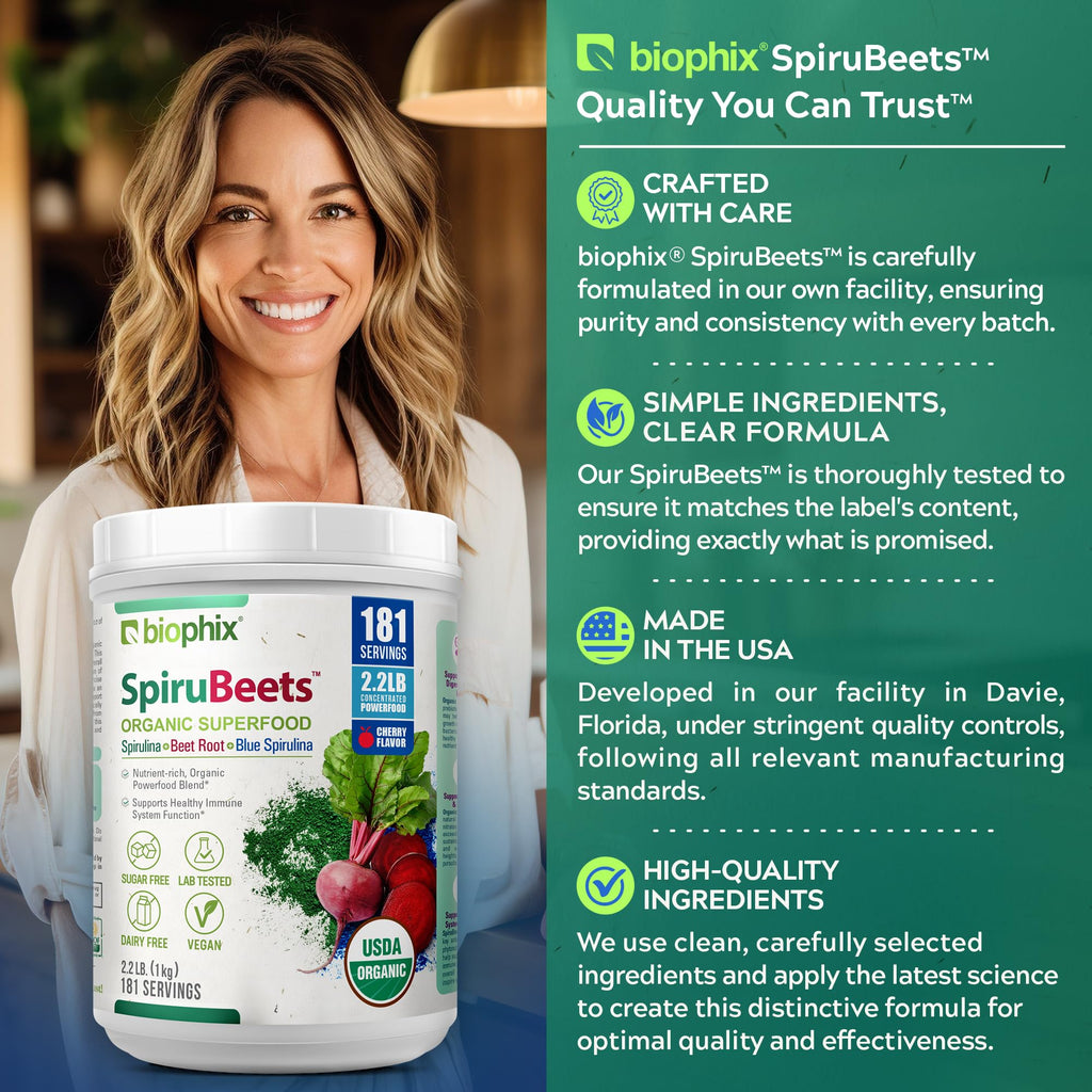 Biophix SpiruBeets 2.2 lb – Spirulina Beet Root Protein-Rich Superfood