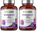 Biophix Vitamin K2 MK-7 100 mcg - 60 Veg Capsules | Pack of 2