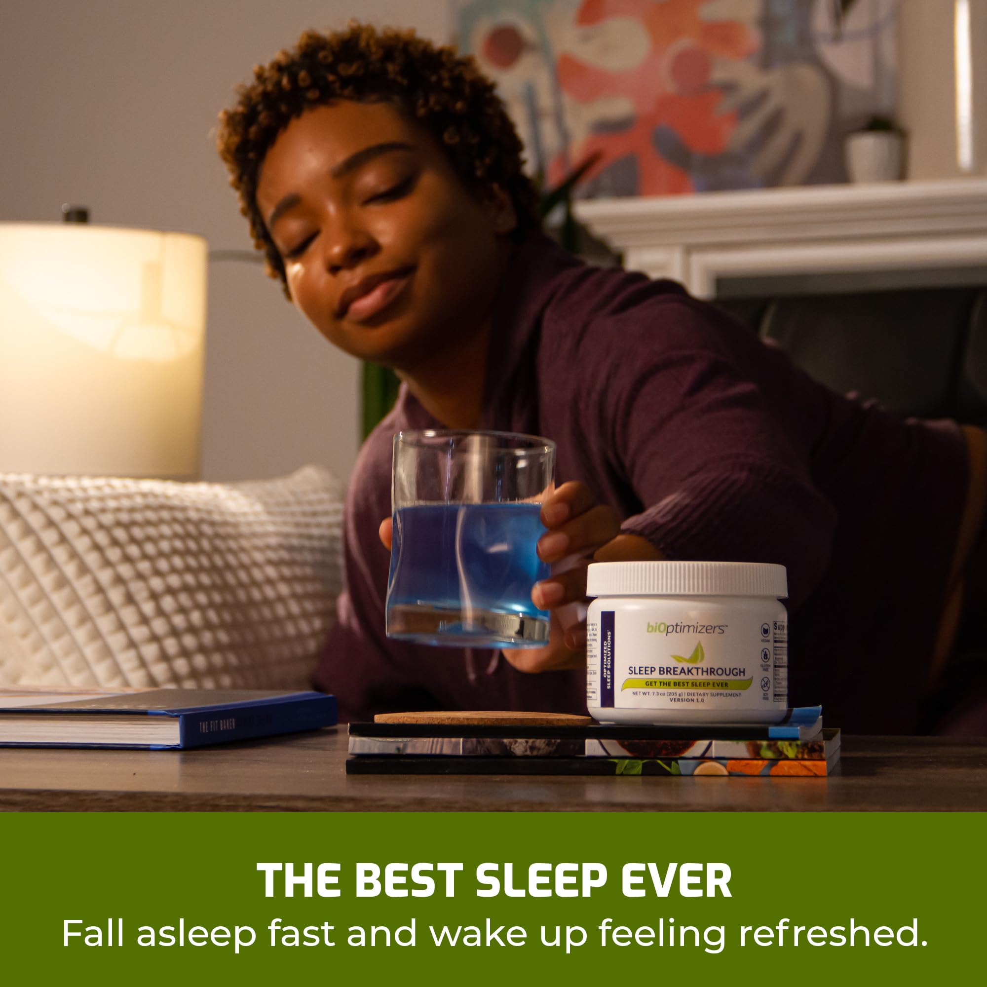 BIOptimizers Sleep Breakthrough 2.0 – Melatonin-Free Sleep Support Powder (Blue Berry Dreams)