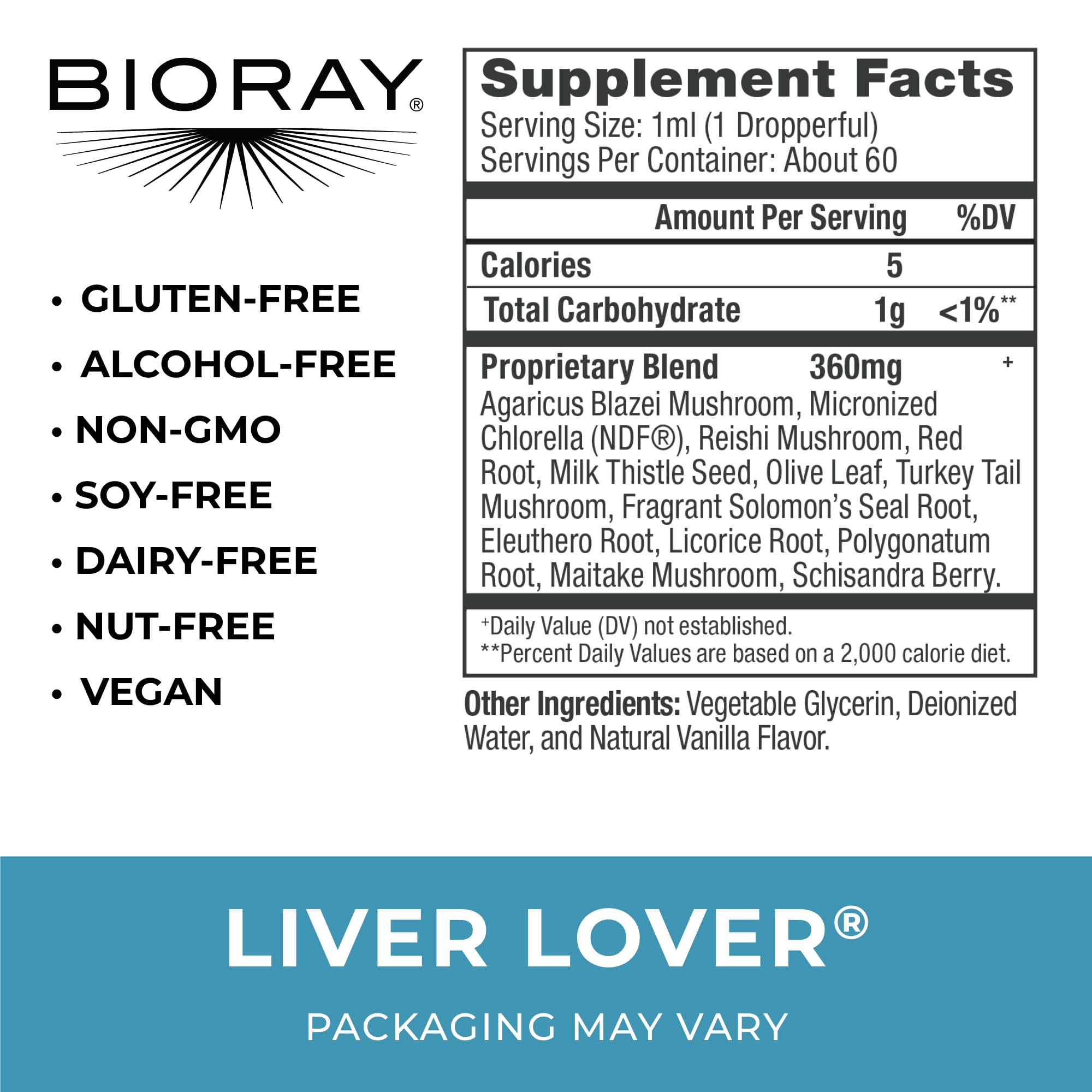 BIORAY Daily Liver Lover – Liver & Adrenal Support (2 oz)
