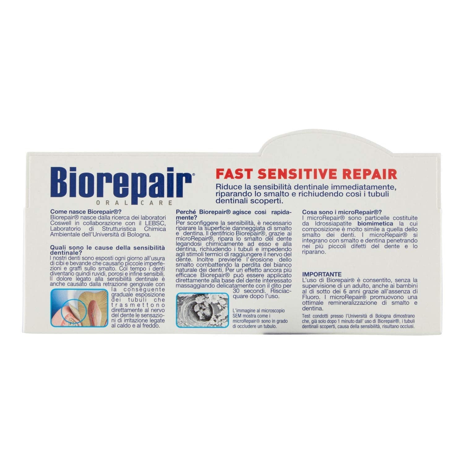 Biorepair Fast Sensitive Repair Toothpaste with microRepair – New Formula – 75ml (Italian Import)