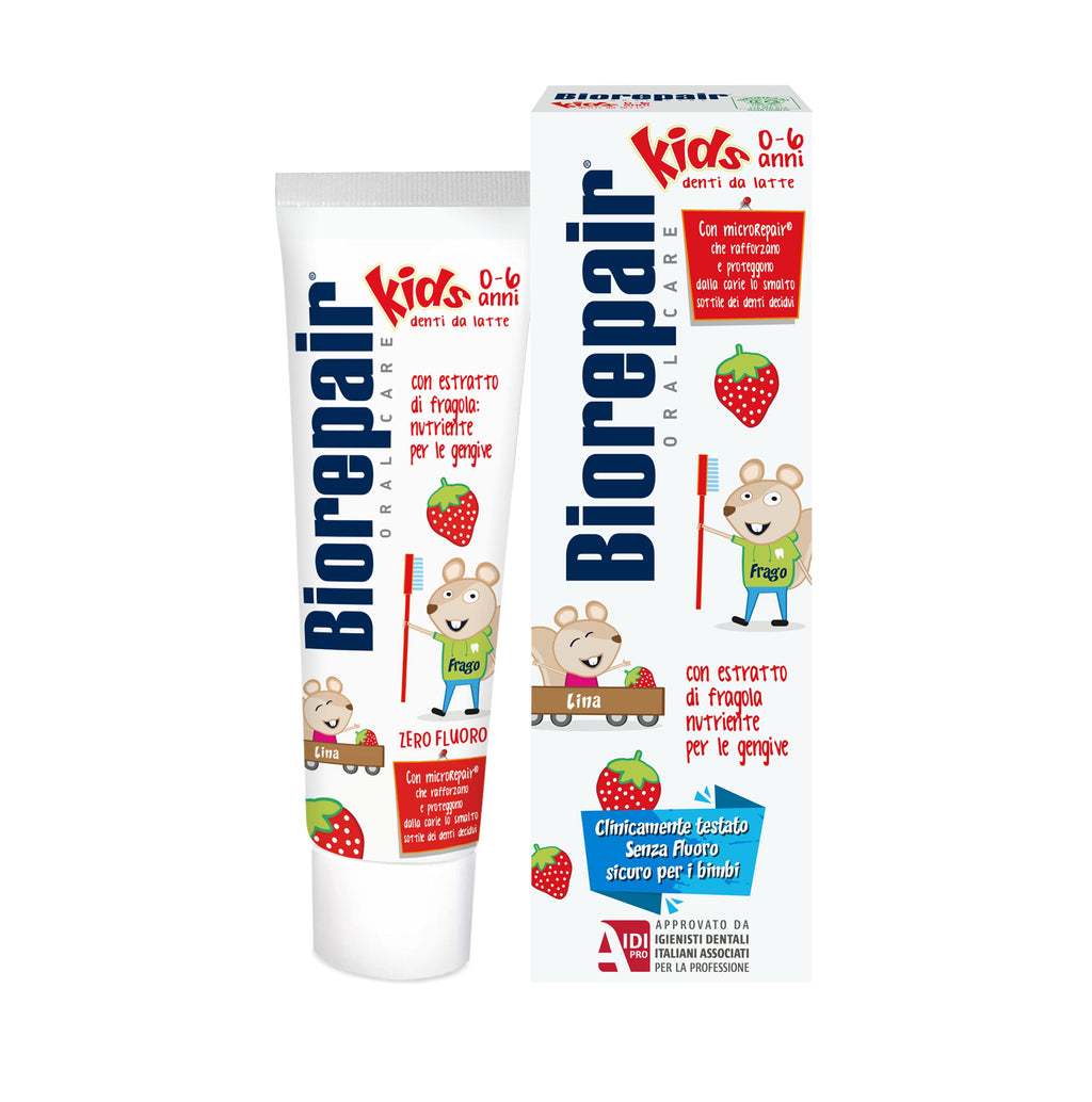 Biorepair Junior Toothpaste - MicroRepair for Kids, Strawberry Flavor, 50ml