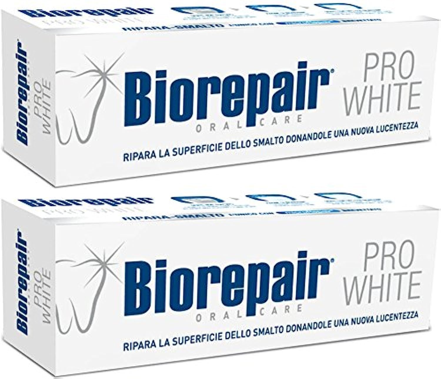 Biorepair Pro White Whitening Toothpaste with microRepair – 2x75ml (Italian Import)