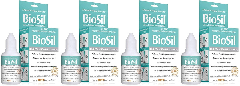 BioSil Beauty Bones & Joints Liquid 0.5 oz Pack of 4