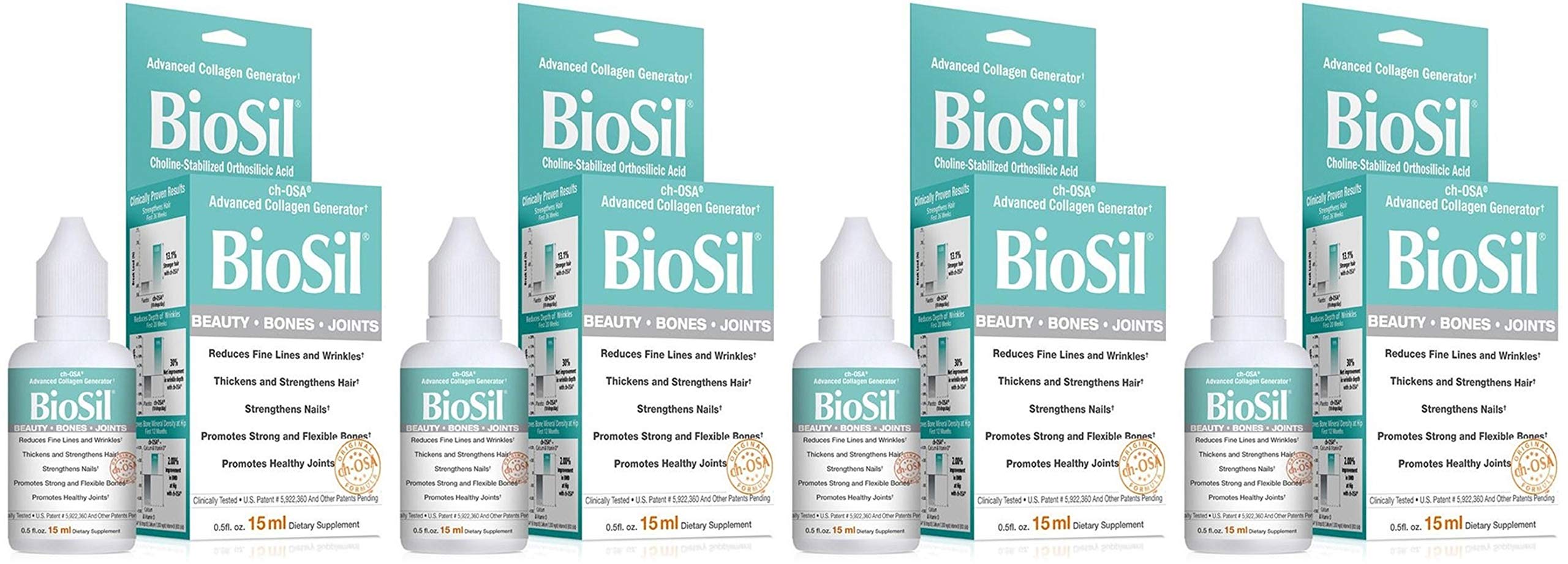BioSil Beauty Bones & Joints Liquid 0.5 oz Pack of 4