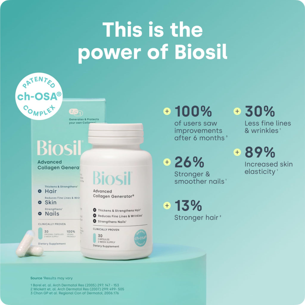 Biosil Collagen Booster Supplement – 2 x 120 Capsules with Patented ch-OSA Activator