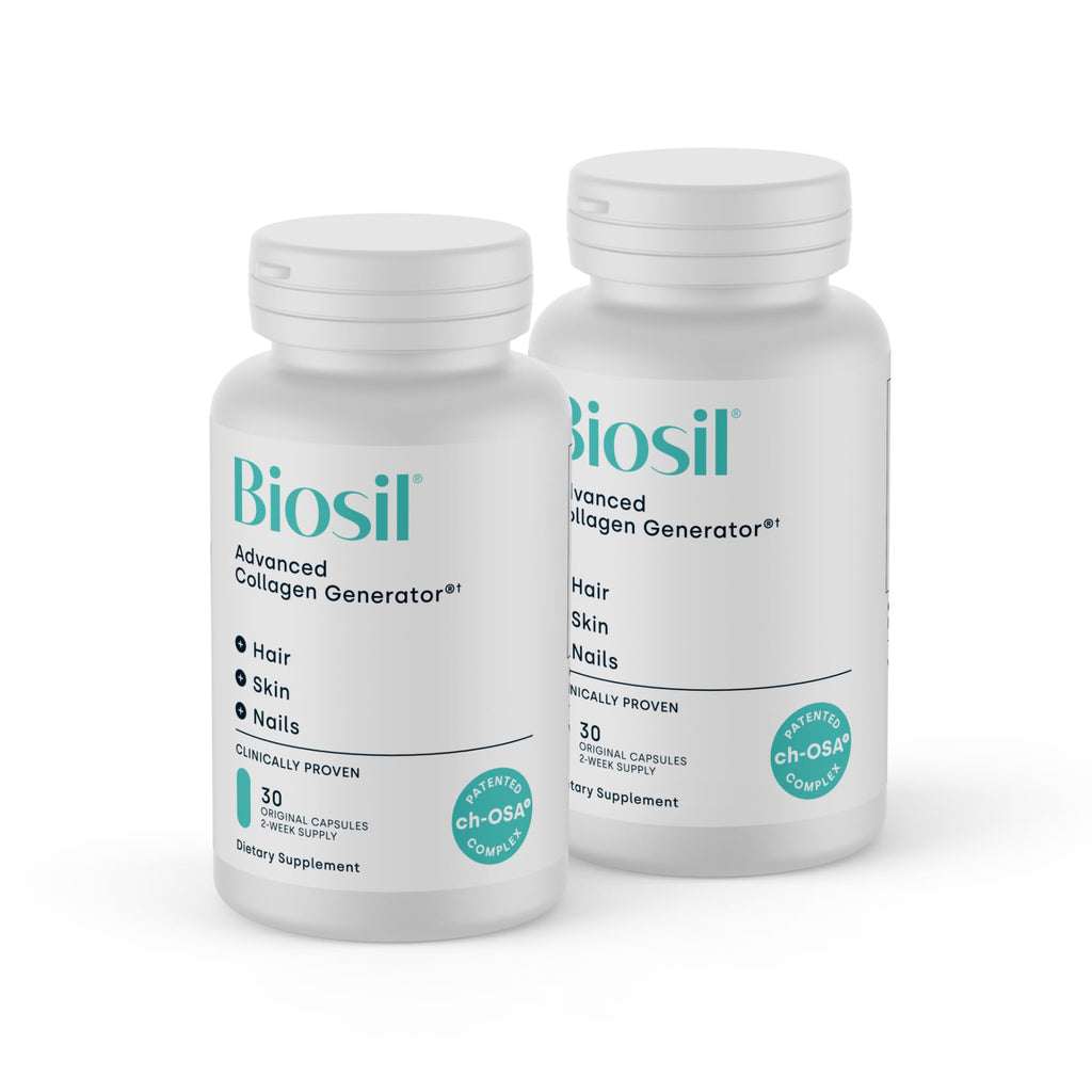 Biosil Collagen Booster Supplement – 2x 30-Count Capsules | Patented ch-OSA Activator for Skin, Hair & Nails