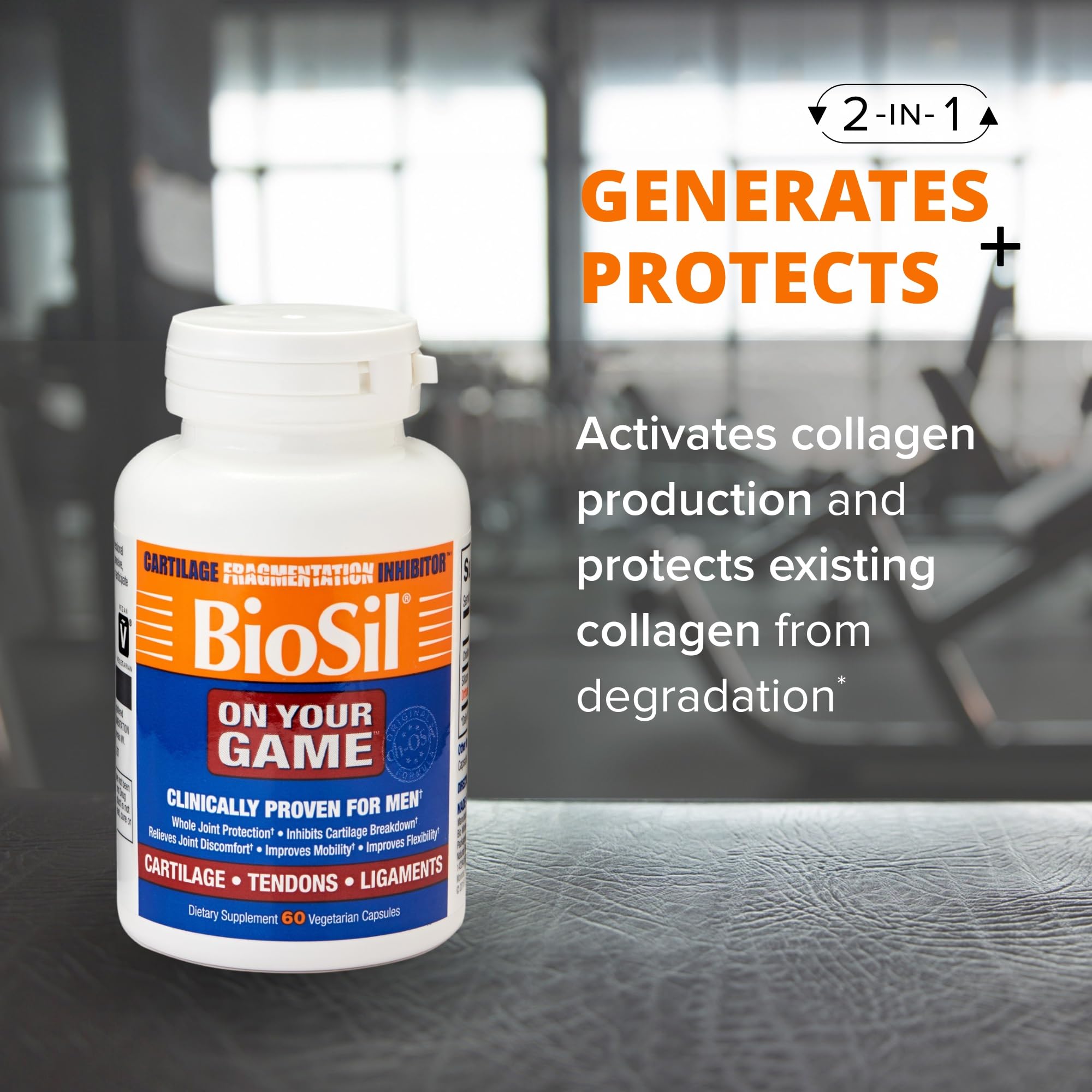 Biosil On Your Game - 60 Veggie Capsules | Patented ch-OSA for Joint Support