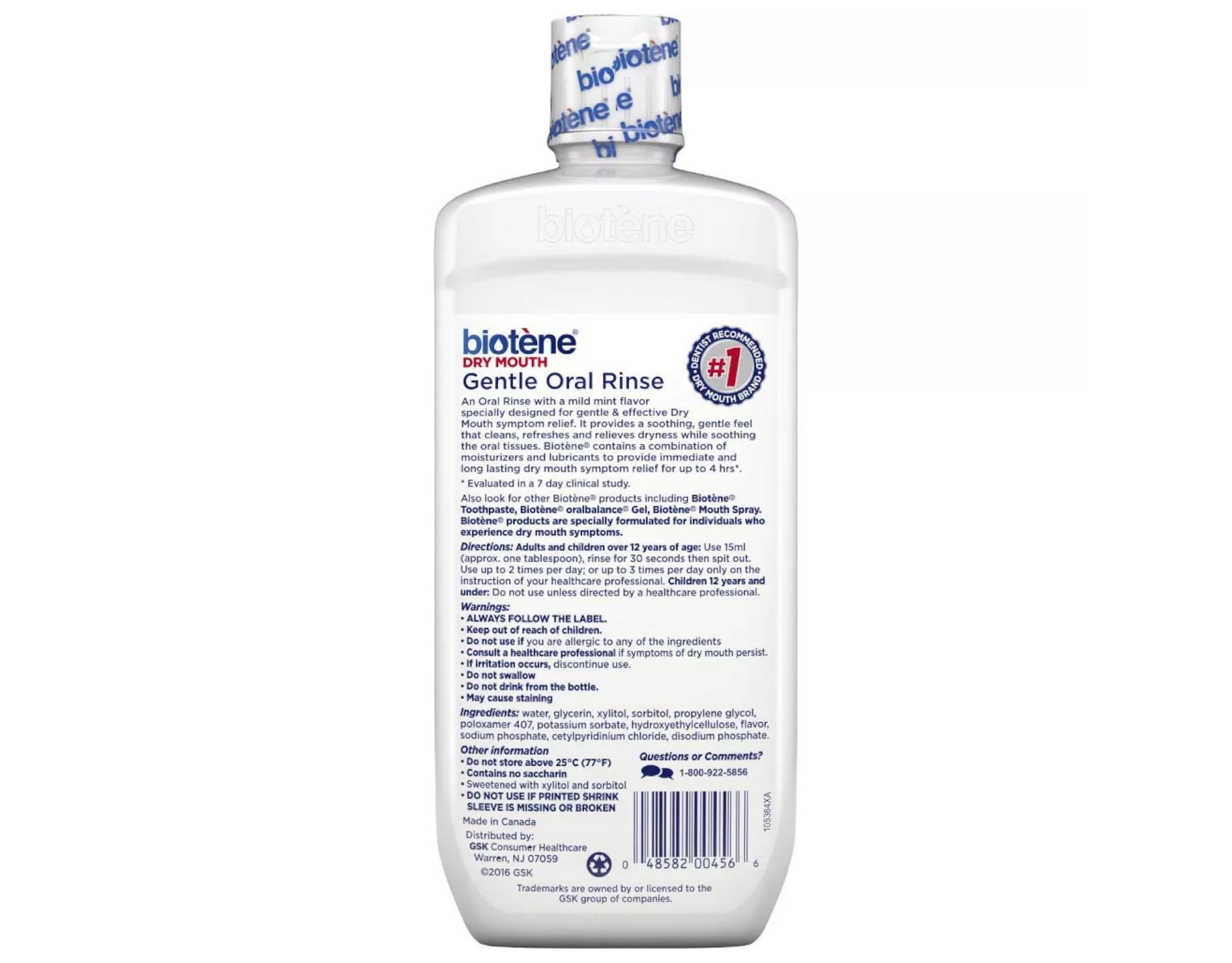 Biotene Moisturizing Oral Rinse, Mild Mint 16 oz (Packaging May Vary)