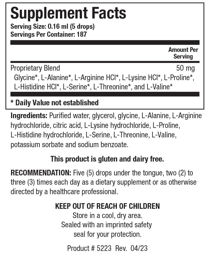 Biotics Research Amino Acid Quick Sorb Liquid Formula – Highly Absorbed (2 fl oz)
