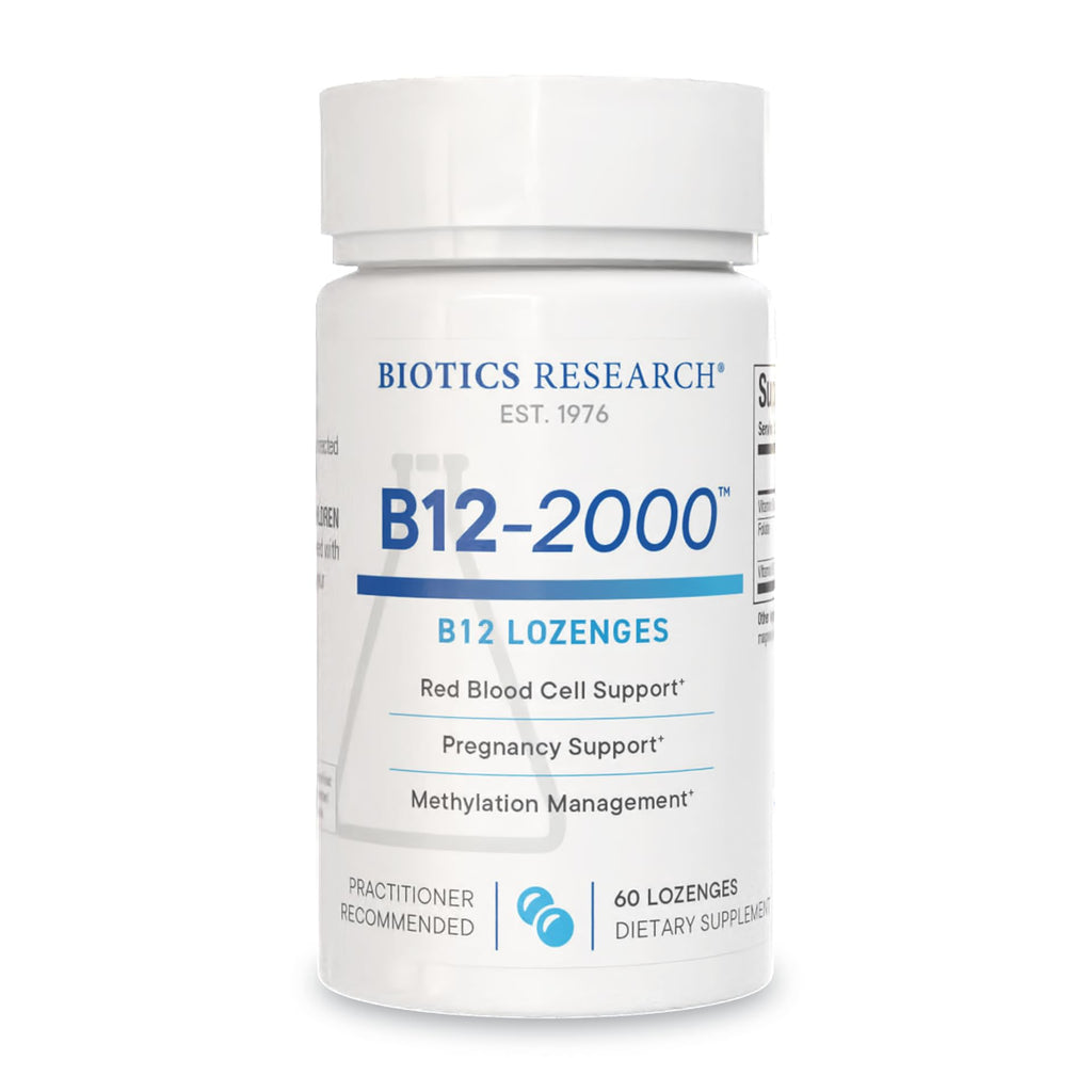 Biotics Research B12-2000™ Sublingual Lozenges – 2000 mcg B12, B6 & Folate, Berry Flavor, 60 Count