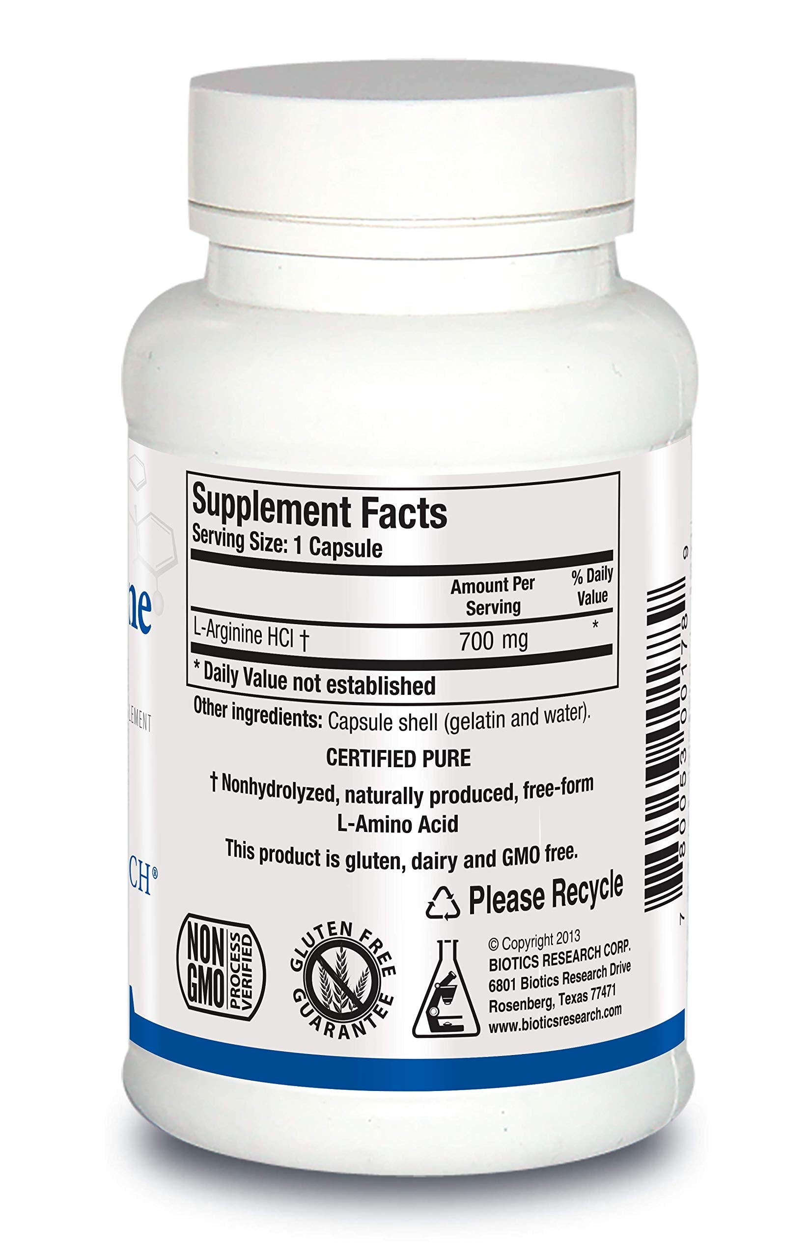 Biotics Research L Arginine – Building Block for Muscles, Exercise Performance, Cardiovascular Health | 100 Capsules