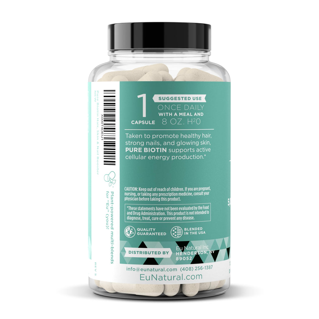 Biotin 5000 mcg Hair Skin Nails Supplement – High-Potency Vegan Soft Capsules (120)