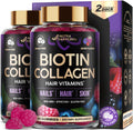 Biotin Gummies with Collagen - Hair, Skin & Nails | Sugar-Free, Mixed Berry, Pack of 2